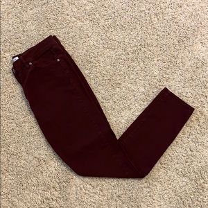 Loft Burgundy Skinny Jeans